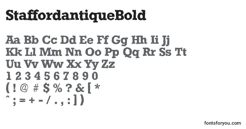 StaffordantiqueBoldフォント–アルファベット、数字、特殊文字