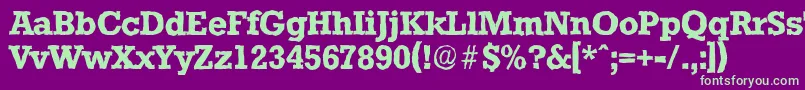 StaffordantiqueBold Font – Green Fonts on Purple Background