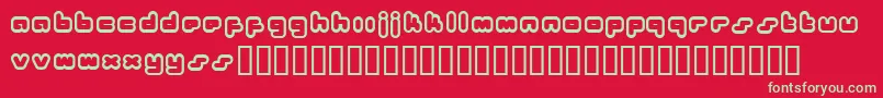 フォントBukkake ffy – 赤い背景に緑の文字