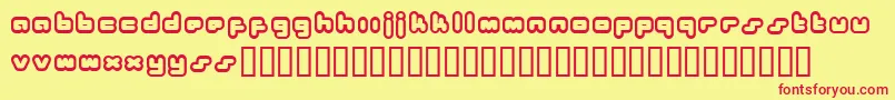 Bukkake ffy Font – Red Fonts on Yellow Background