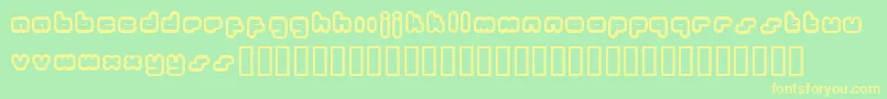 Bukkake ffy Font – Yellow Fonts on Green Background