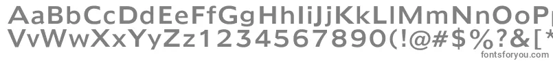 Mayfarlong-fontti – harmaat kirjasimet valkoisella taustalla