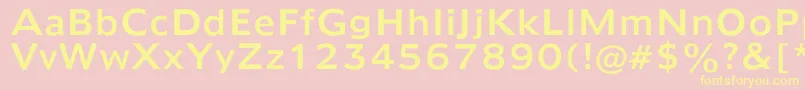 Mayfarlong-Schriftart – Gelbe Schriften auf rosa Hintergrund