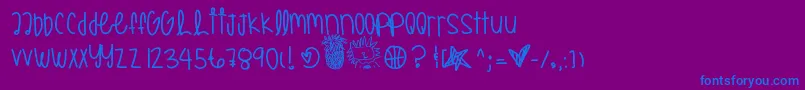 Czcionka Allstargameyay – niebieskie czcionki na fioletowym tle