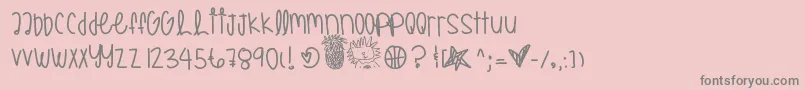 Więcej informacji o czcionce Allstargameyay Czcionka Allstargameyay – szare czcionki na różowym tle