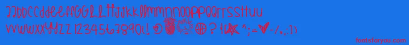 Allstargameyay-Schriftart – Rote Schriften auf blauem Hintergrund