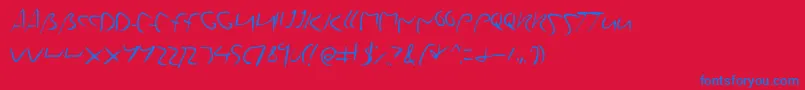 Yourstruly Font – Blue Fonts on Red Background