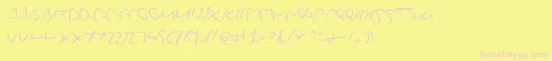 Yourstruly Font – Pink Fonts on Yellow Background