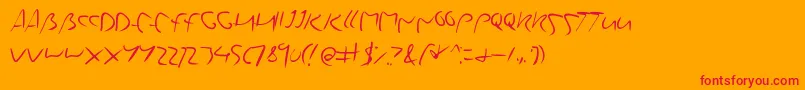 Yourstruly Font – Red Fonts on Orange Background