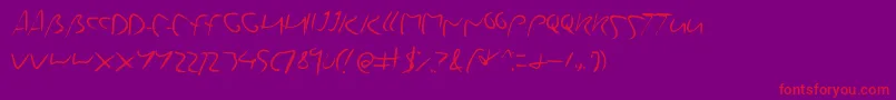 Yourstruly-Schriftart – Rote Schriften auf violettem Hintergrund