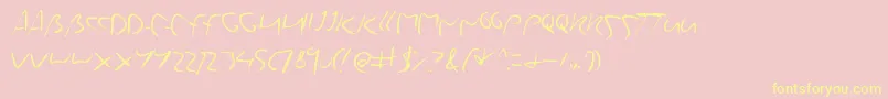 Yourstruly Font – Yellow Fonts on Pink Background