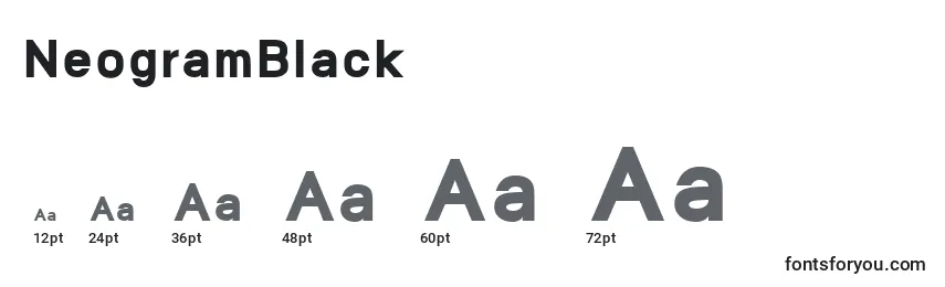 Размеры шрифта NeogramBlack