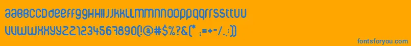 Corpuscare Font – Blue Fonts on Orange Background