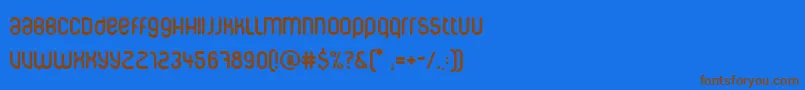 フォントCorpuscare – 茶色の文字が青い背景にあります。