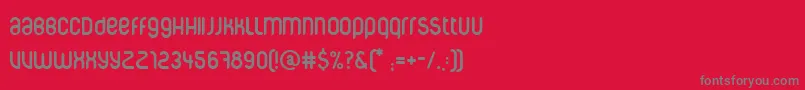 Corpuscare-fontti – harmaat kirjasimet punaisella taustalla