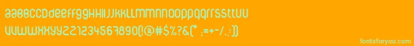 フォントCorpuscare – オレンジの背景に緑のフォント