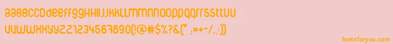 フォントCorpuscare – オレンジの文字がピンクの背景にあります。