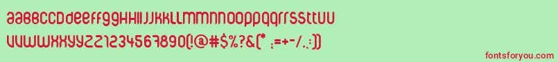 フォントCorpuscare – 赤い文字の緑の背景