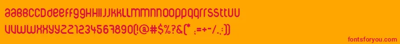 フォントCorpuscare – オレンジの背景に赤い文字