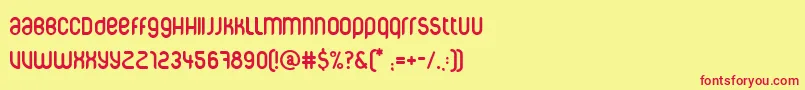 フォントCorpuscare – 赤い文字の黄色い背景
