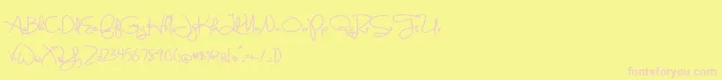 SweetlyBrokenBold Font – Pink Fonts on Yellow Background