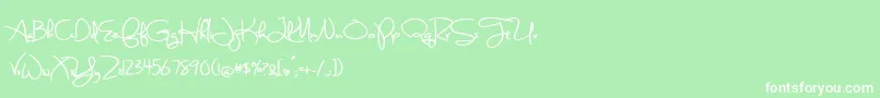 SweetlyBrokenBold Font – White Fonts on Green Background