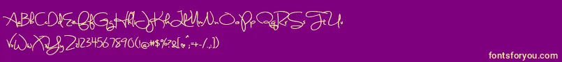 SweetlyBrokenBold Font – Yellow Fonts on Purple Background