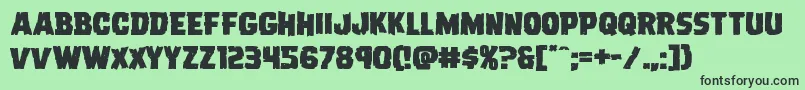 フォントDreadringerexpand – 緑の背景に黒い文字