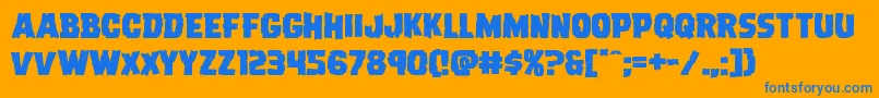 Dreadringerexpand Font – Blue Fonts on Orange Background