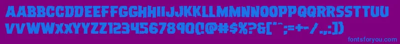 Dreadringerexpand-Schriftart – Blaue Schriften auf violettem Hintergrund