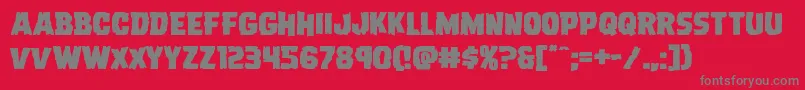 Dreadringerexpand-fontti – harmaat kirjasimet punaisella taustalla