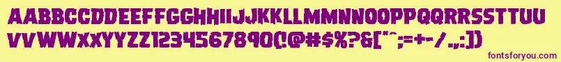 Dreadringerexpand Font – Purple Fonts on Yellow Background