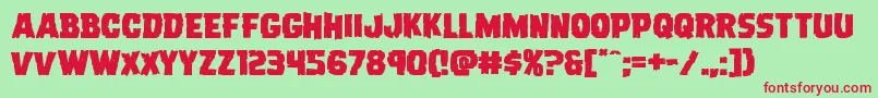 Dreadringerexpand Font – Red Fonts on Green Background