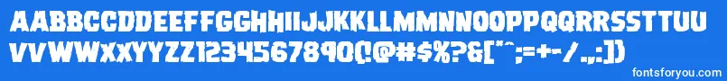 Dreadringerexpand Font – White Fonts on Blue Background