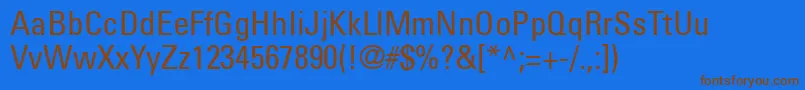 PartnercondensedNormal Font – Brown Fonts on Blue Background