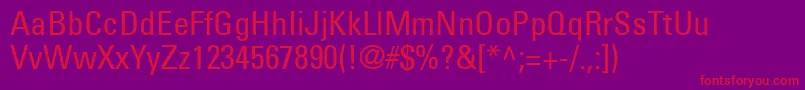 PartnercondensedNormal Font – Red Fonts on Purple Background