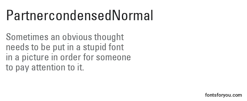 Review of the PartnercondensedNormal Font