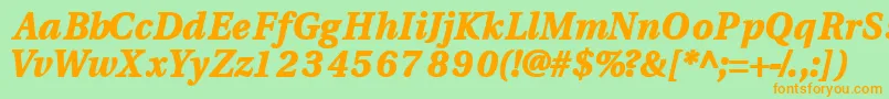 Veracityblackssk ffy Font – Orange Fonts on Green Background