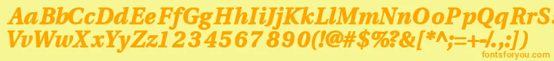 Veracityblackssk ffy Font – Orange Fonts on Yellow Background