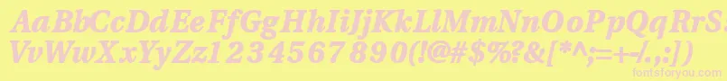 Veracityblackssk ffy Font – Pink Fonts on Yellow Background