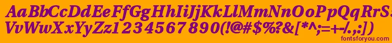 Veracityblackssk ffy Font – Purple Fonts on Orange Background