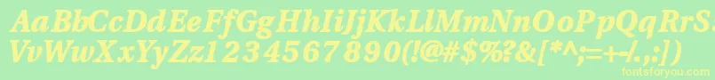 Veracityblackssk ffy Font – Yellow Fonts on Green Background