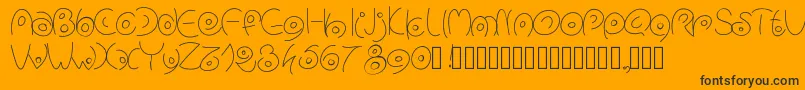 Więcej informacji o czcionce Pwcirclefonts Czcionka Pwcirclefonts – czarne czcionki na pomarańczowym tle