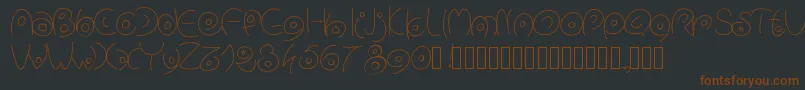 Pwcirclefonts-Schriftart – Braune Schriften auf schwarzem Hintergrund