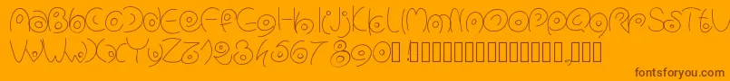 フォントPwcirclefonts – オレンジの背景に茶色のフォント