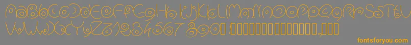 フォントPwcirclefonts – オレンジの文字は灰色の背景にあります。