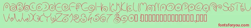 Pwcirclefonts Font – Red Fonts on Green Background