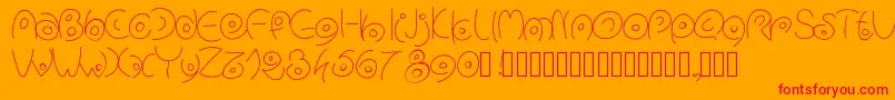 Pwcirclefontsフォントについての詳細 フォントPwcirclefonts – オレンジの背景に赤い文字