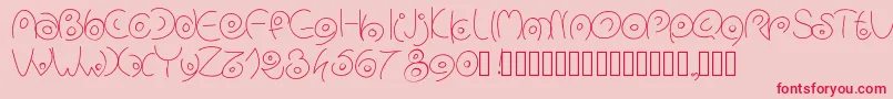 フォントPwcirclefonts – ピンクの背景に赤い文字