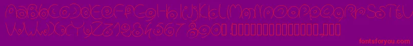 Pwcirclefonts-Schriftart – Rote Schriften auf violettem Hintergrund